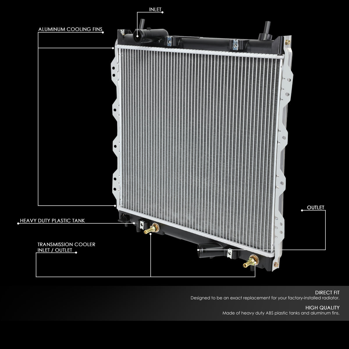 03-09 Chrysler PT Cruiser Turbo AT Aluminum Radiator - 2677