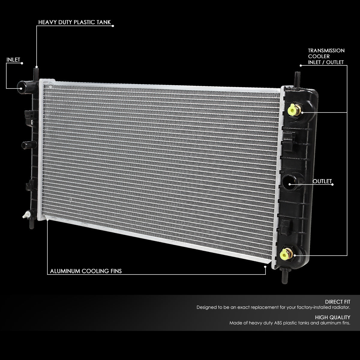 04-06 Chevy Malibu Pontiac G6 3.5L 3.9L AT Aluminum Radiator - 2727