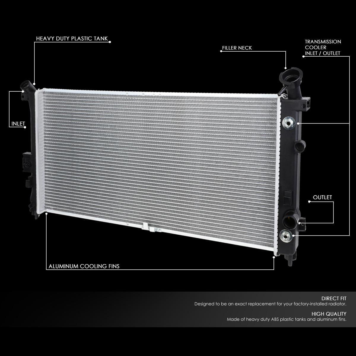 01-05 Chevy Venture Pontiac Montana Aztek 3.4L AT Aluminum Radiator - 2728