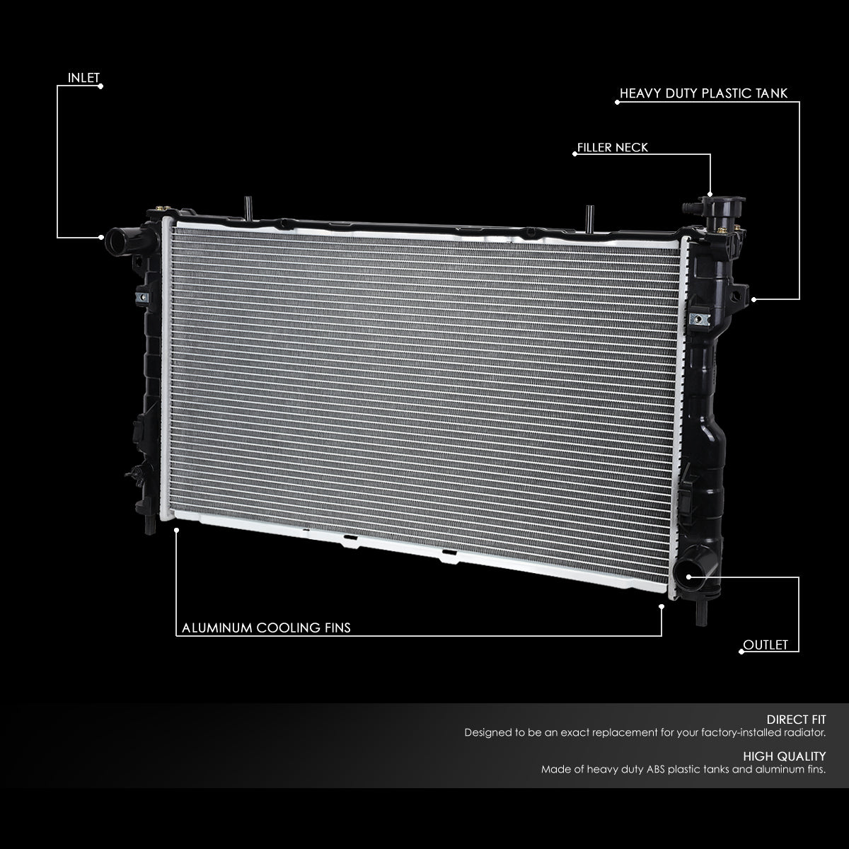 05-07 Chrysler Town & Country Dodge Grand Caravan 3.3L 3.8L AT Aluminum Radiator - 2795