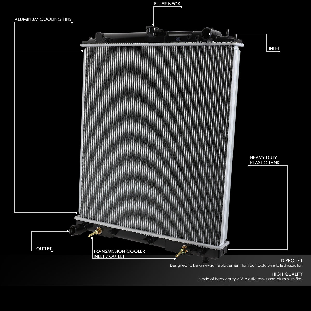 05-18 Nissan Frontier 05-12 Xterra 4.0L 5.6L AT Aluminum Radiator - 2807