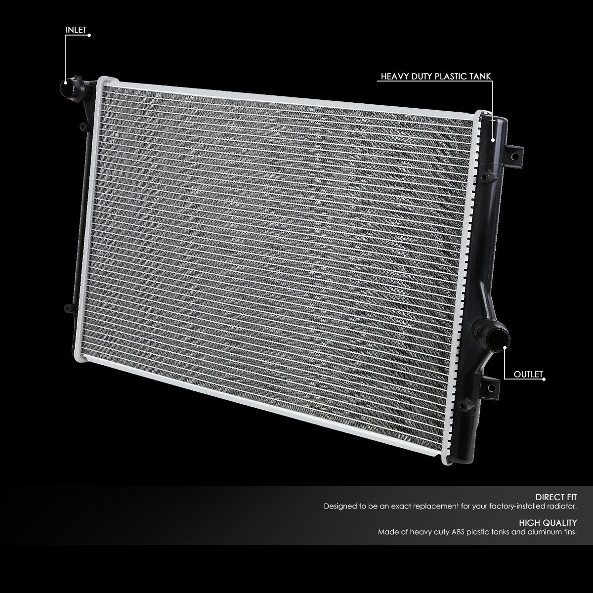 04-13 Audi A3 TT 10-14 Volkswagen Golf 06-14 Jetta Aluminum Radiator - 2822