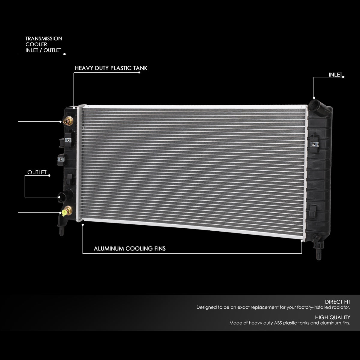 05-18 Buick Allure 06-11 Chevy Impala 06-07 Monte Carlo AT Aluminum Radiator - 2827