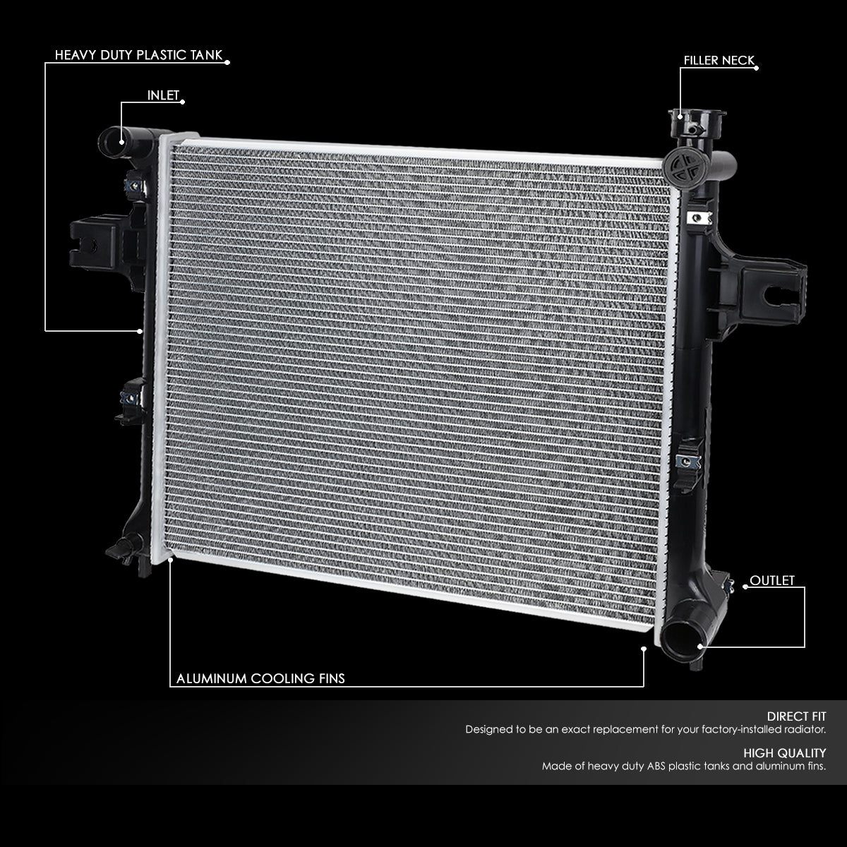 05-10 Jeep Grand Cherokee Commander 3.7L 4.7L 3.0L 6.1L AT Aluminum Radiator - 2839