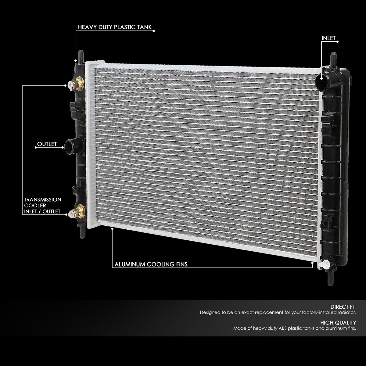 06-10 Pontiac G6 08-12 Chevy Malibu 2.4L 3.5L 3.6L Aluminum Radiator - 2864