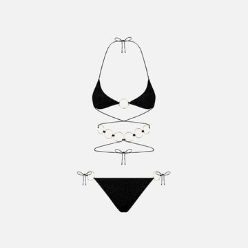 Oseree Lumiere Ring Lace Microkini - Black