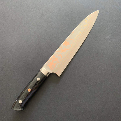 Gyuto knife, Aogami 2, Stainless Clad, Coloured damascus finish - Saji