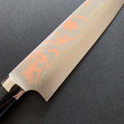 Gyuto knife, Aogami 2, Stainless Clad, Coloured damascus finish - Saji