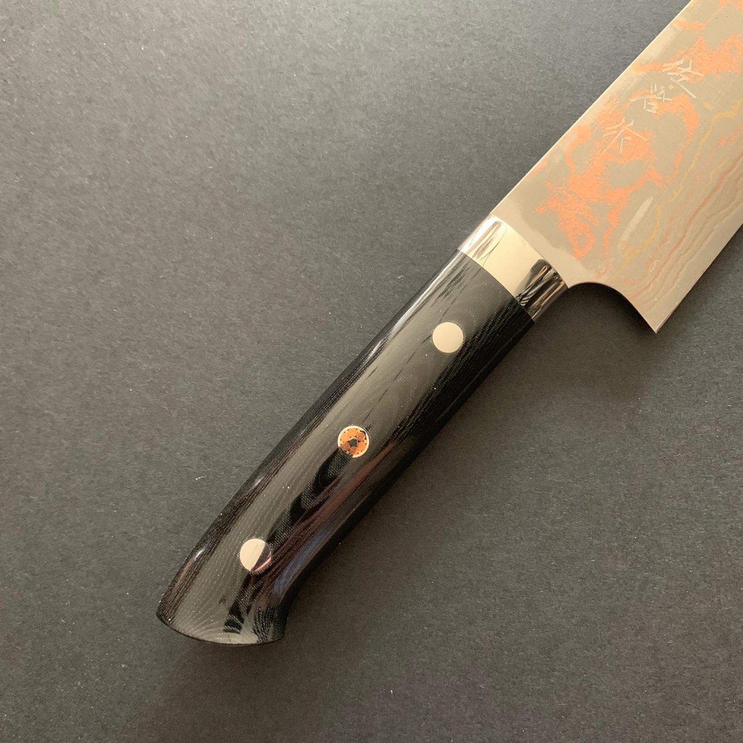 Gyuto knife, Aogami 2, Stainless Clad, Coloured damascus finish - Saji