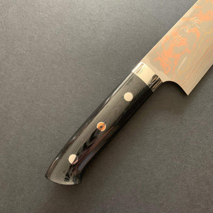 Gyuto knife, Aogami 2, Stainless Clad, Coloured damascus finish - Saji