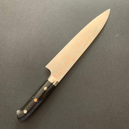 Gyuto knife, Aogami 2, Stainless Clad, Coloured damascus finish - Saji