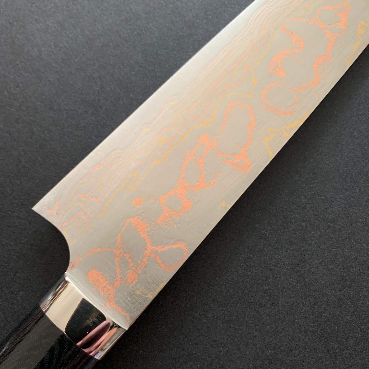 Gyuto knife, Aogami 2, Stainless Clad, Coloured damascus finish - Saji
