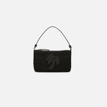 Palm Angels Satin Palm Shoulder Bag - Black