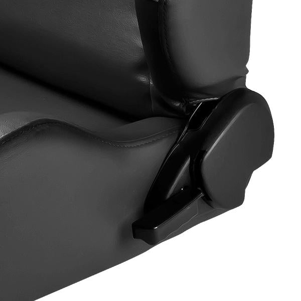 Driver Side PVC Leather Racing Seat w/Universal Slider - RS-204-PVC-BK-L