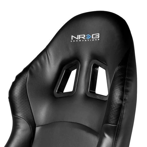 Passenger Side PVC Leather Racing Seat w/Universal Slider - RS-204-PVC-BK-R
