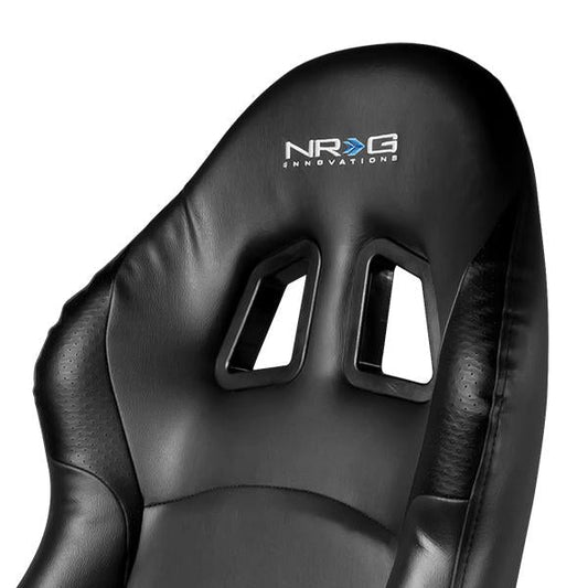 Passenger Side PVC Leather Racing Seat w/Universal Slider - RS-204-PVC-BK-R