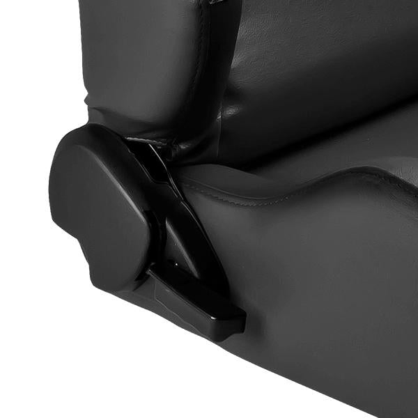 Passenger Side PVC Leather Racing Seat w/Universal Slider - RS-204-PVC-BK-R