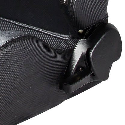 Left / Driver Side Reclinable Carbon Fiber Pattern PVC Leather Racing Seat w/Universal Slider