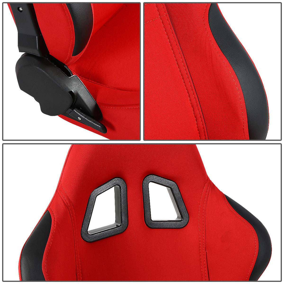 Right / Passenger Side Reclinable Fabric Cloth Racing Seat w/Universal Slider