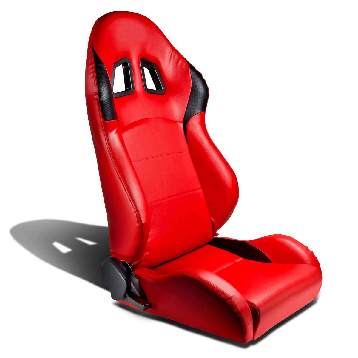 Left / Driver Side Reclinable PVC Leather Racing Seat w/Universal Slider