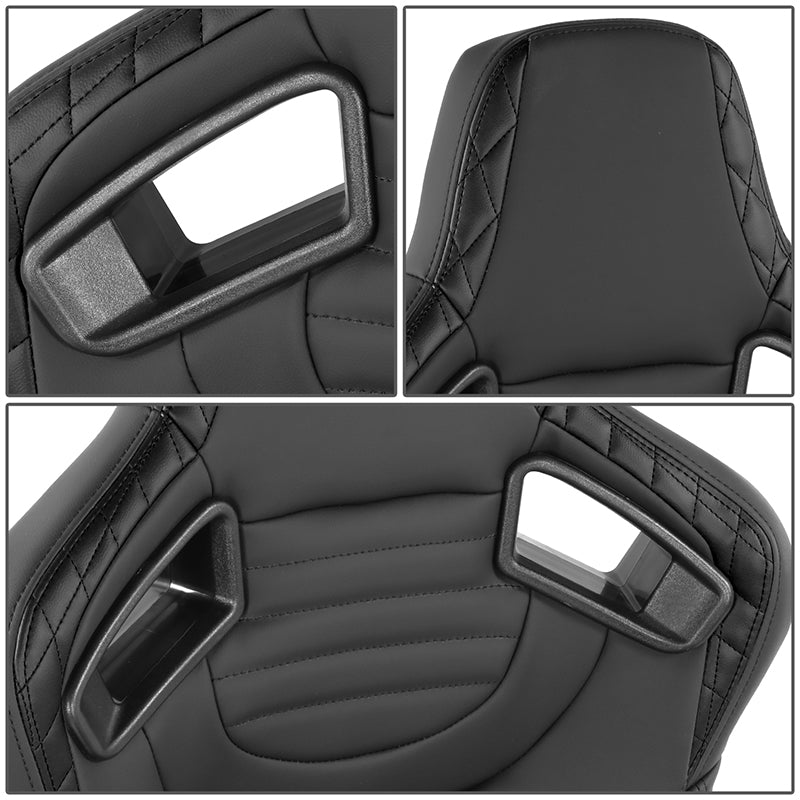 Quilted Pattern Padded Racing Seat <BR>21 X 22 X 38 In. Overall Dimensions