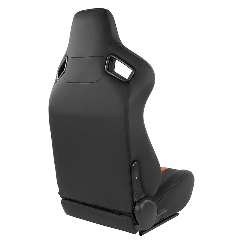 Orange Quilted Pattern Padded Racing Seat <BR>21 X 22 X 38 In. Overall Dimensions