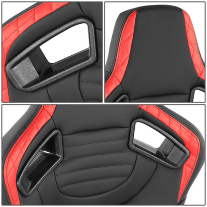 Red Quilted Pattern Padded Racing Seat <BR>21 X 22 X 38 In. Overall Dimensions