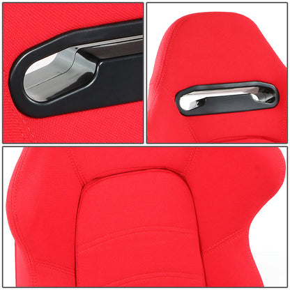 Red Woven Fabric Racing Seat <BR>21.5 X 21.5 X 35 In. Overall Dimensions