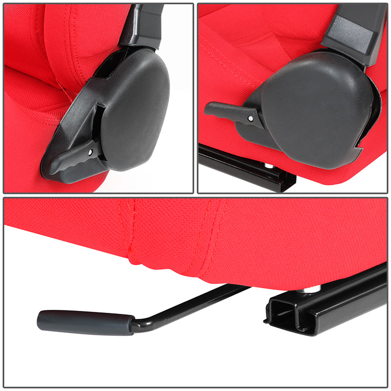 Red Woven Fabric Racing Seat <BR>21.5 X 21.5 X 35 In. Overall Dimensions