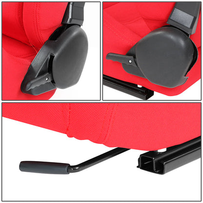 Red Woven Fabric Racing Seat <BR>21.5 X 21.5 X 35 In. Overall Dimensions