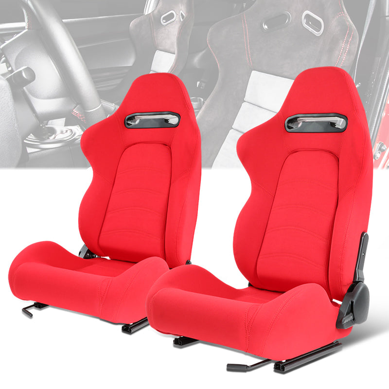 Red Woven Fabric Racing Seat <BR>21.5 X 21.5 X 35 In. Overall Dimensions
