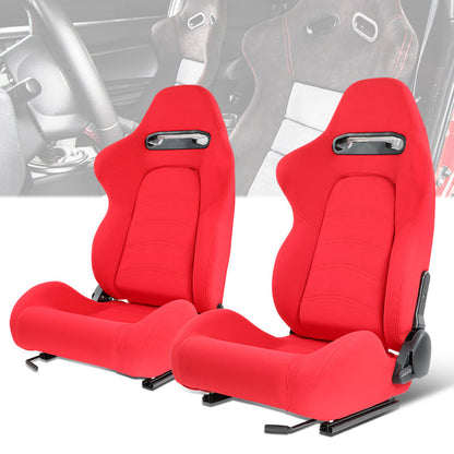 Red Woven Fabric Racing Seat <BR>21.5 X 21.5 X 35 In. Overall Dimensions