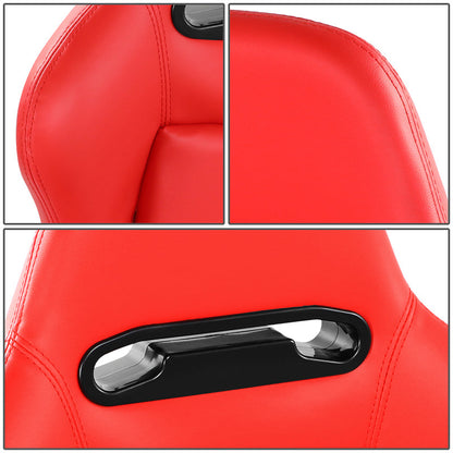 Red Vinyl Stitching Racing Seat <BR>21.5 X 22 X 36 In. Overall Dimensions
