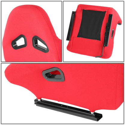 Woven Fabric Vinyl Bolsters Racing Seat<BR>21.5 X 22 X 36 In. Overall Dimensions