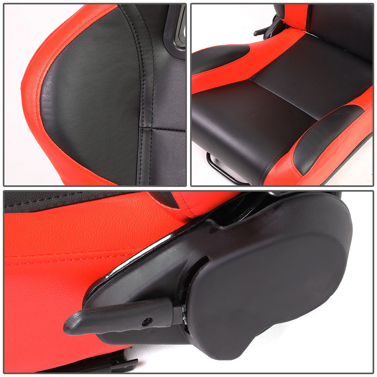 Racing Seats - Reclinable - Type-R - PVC Leather - Pair