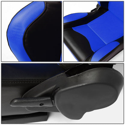 Racing Seats - Reclinable - PVC Leather - Pair