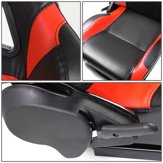 PVC Leather Racing Seats - Reclinable - Type-R - Pair