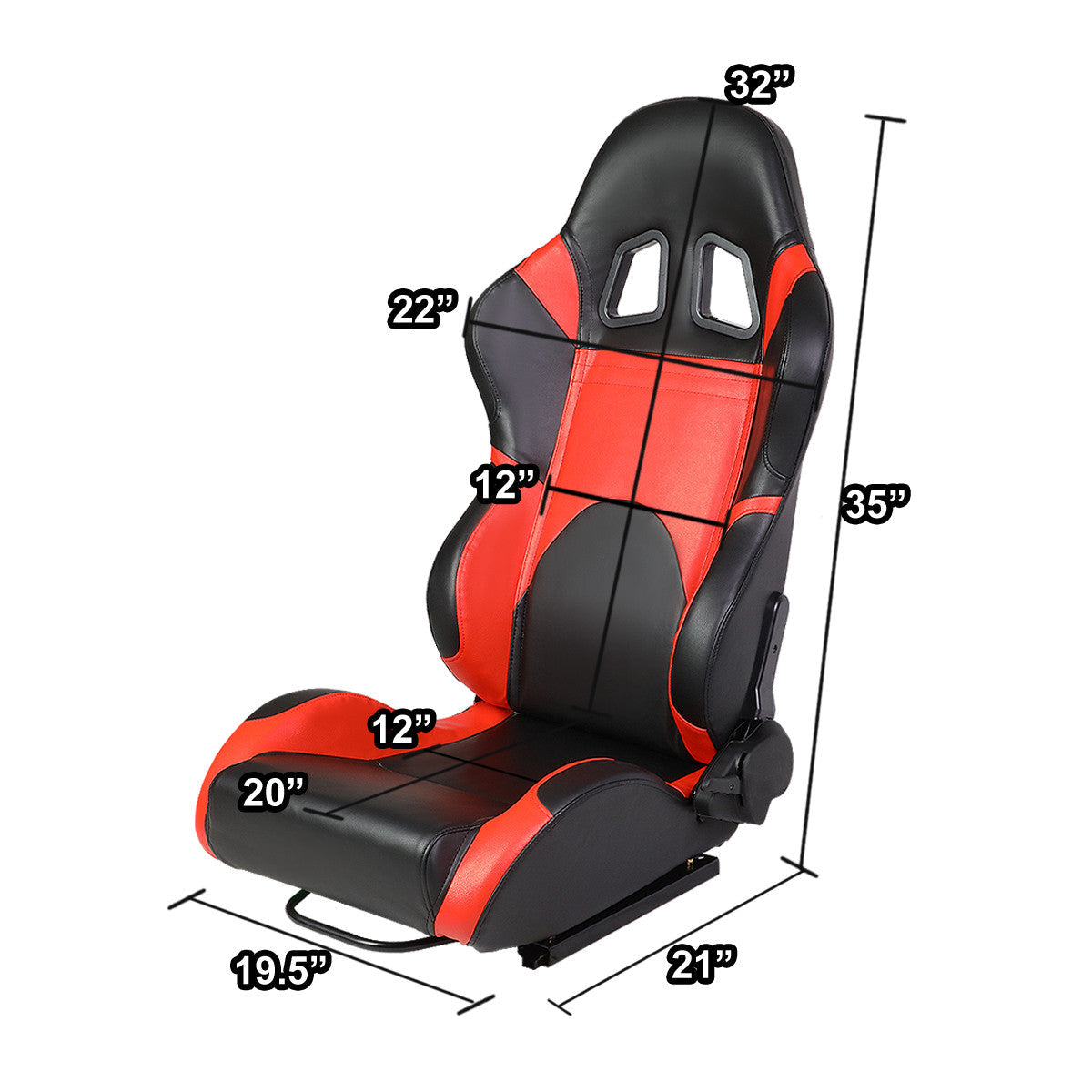 PVC Leather Racing Seats - Reclinable - Type-R - Pair