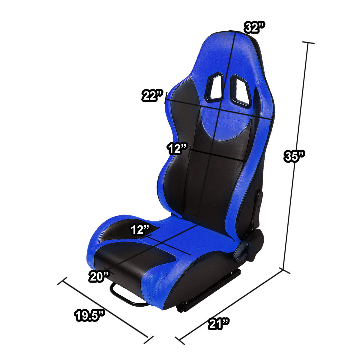 Racing Seats - Reclinable - PVC Leather - Type-R - Pair
