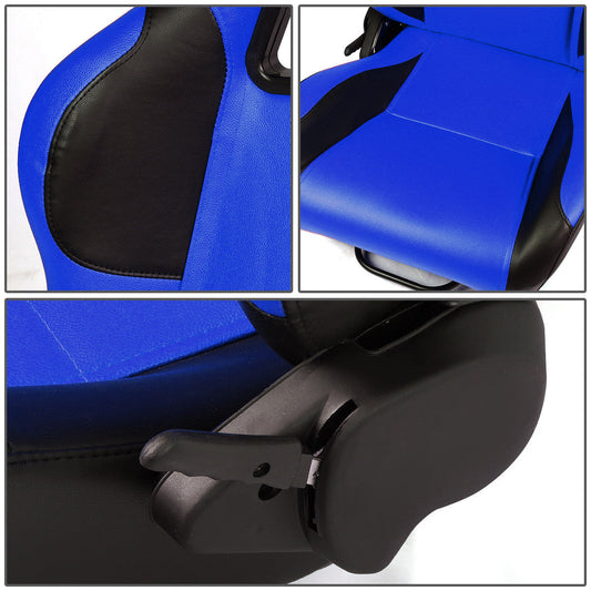 Racing Seats - Reclinable - PVC Leather - Type-R - Pair