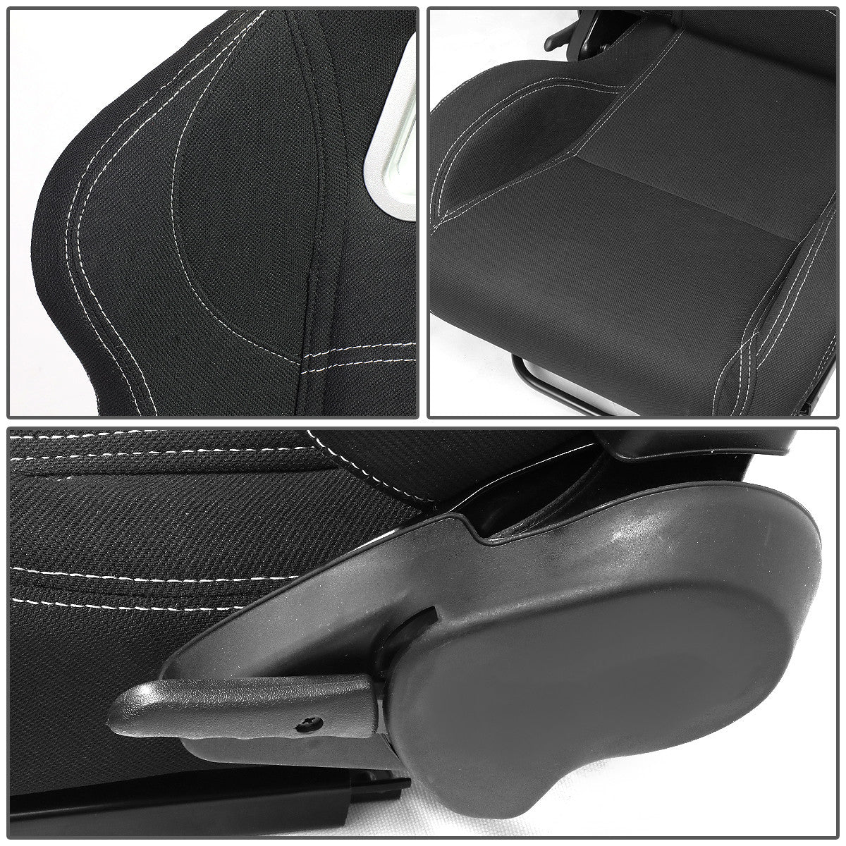 Racing Seats - Reclinable - Woven Fabric - Pair