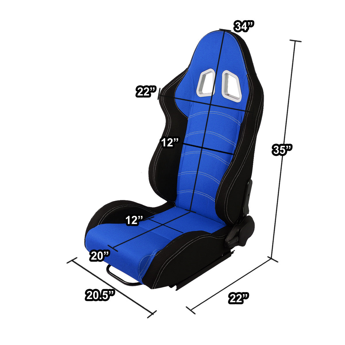 Racing Seats - Reclinable - Woven Fabric - Type-R - Pair