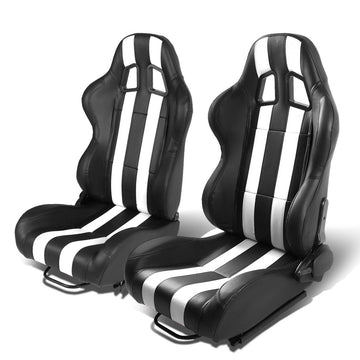 Racing Seats - Reclinable - Type-R - PVC Leather - Pair