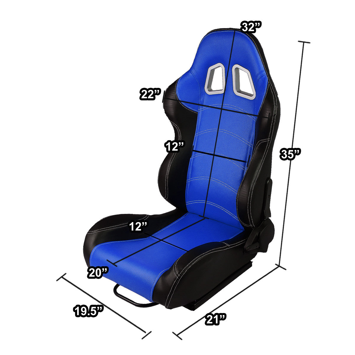 Racing Seats - Reclinable - Type-R - PVC Leather - Pair