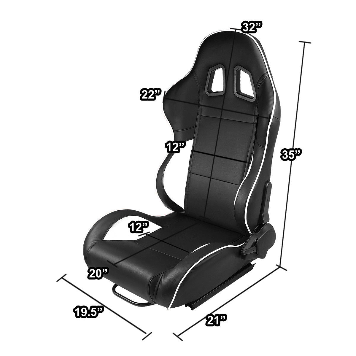 Racing Seats - Reclinable - Type-R - PVC Leather - Pair