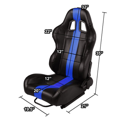 Racing Seats - Reclinable Leather - Type-R - Pair