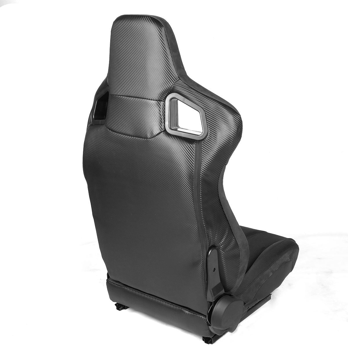 Racing Seats - Reclinable - Carbon Fiber - Faux Suede - Pair