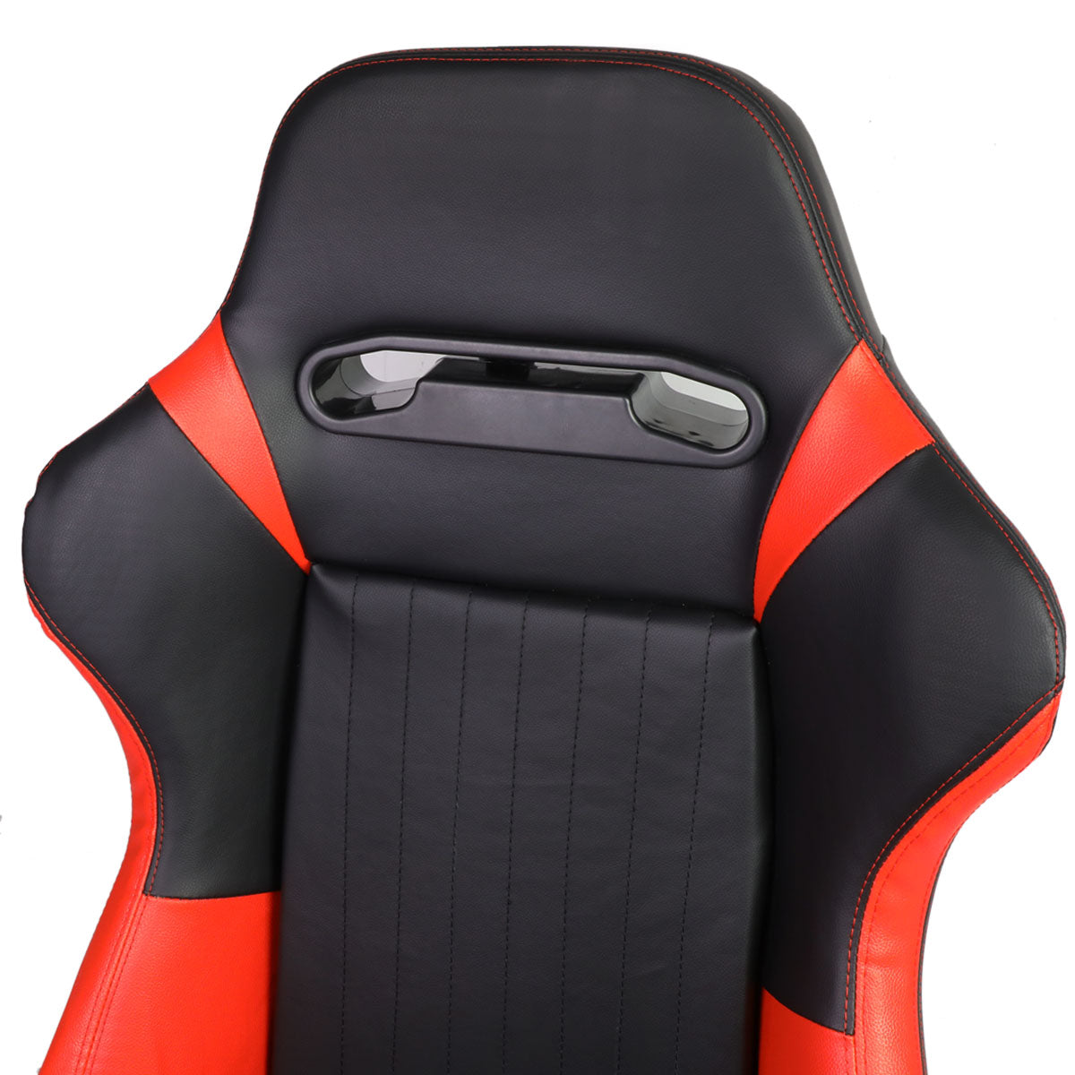 Racing Seats - Reclinable - Vertical Stitch - PVC Leather - Pair