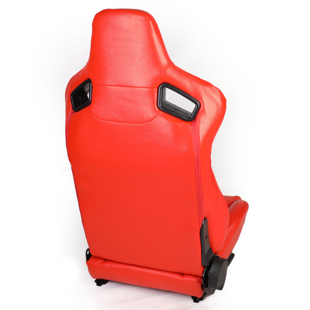 Pair Full Reclinable PVC Leather Bucket Racing Seats w/Sliders