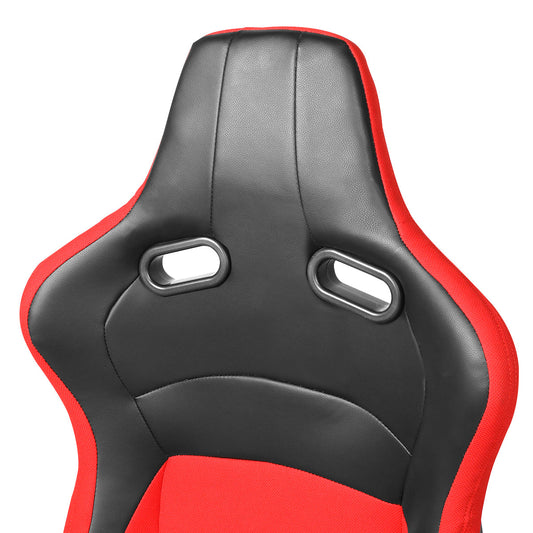 Racing Seats - Reclinable - Leather High Head - Carbon Fiber Design - Pair